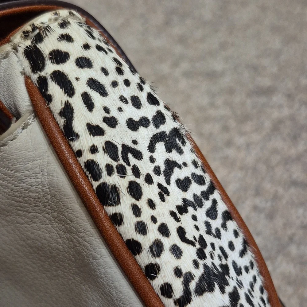 Fossil Memoir Novella Turn Lock Flap Brown & Cream Leather Crossbody Bag/Purse - Picture 15 of 15
